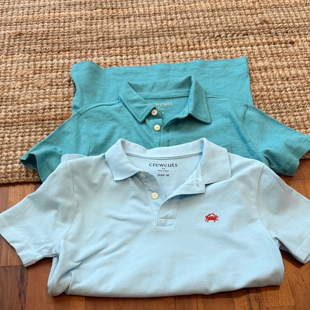 Crewcuts Kids Polo Shirt Set - Light Blue and Teal